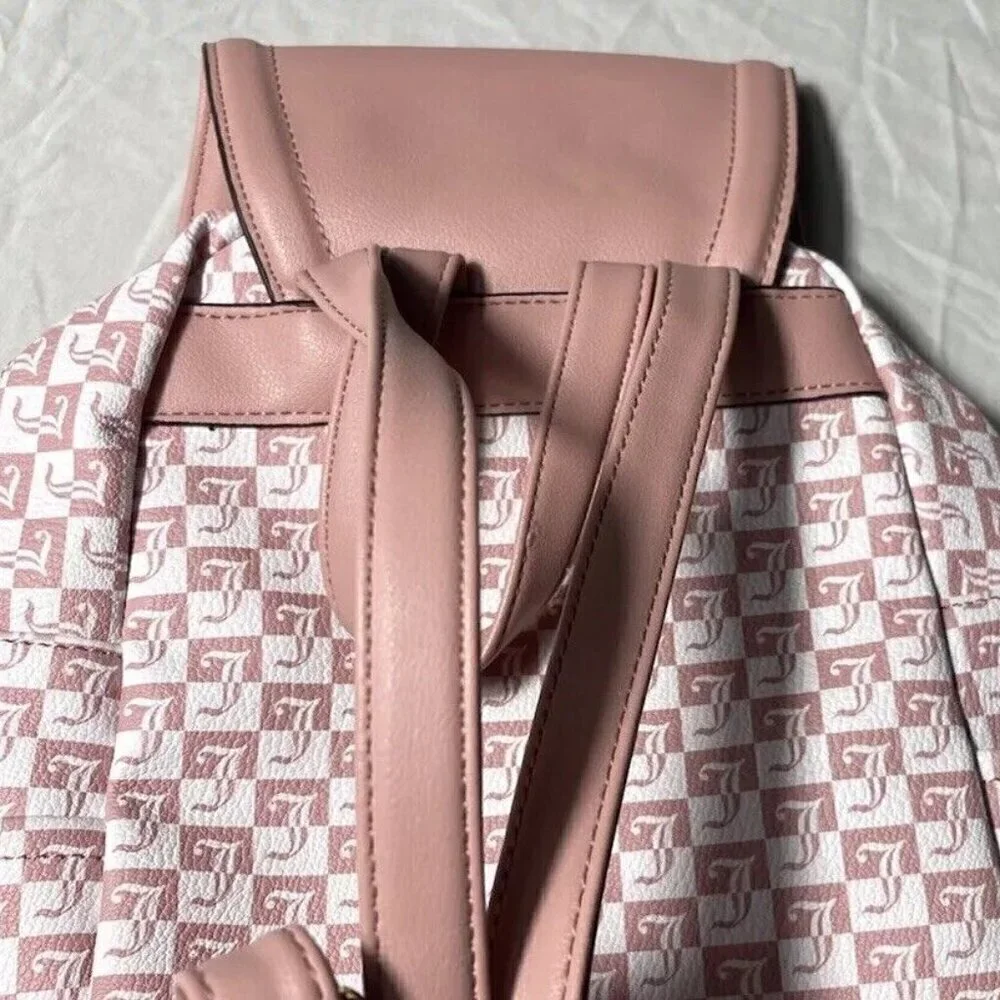 Juicy Couture Modern Pink White Medium Mini Backpack Pink Heart Logo Brand NEW